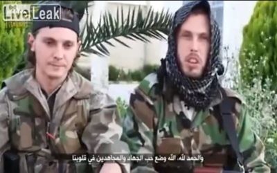 Français combattant en Syrie au nom du Djihad. Illustration. (Crédit : capture d'écran YouTube)