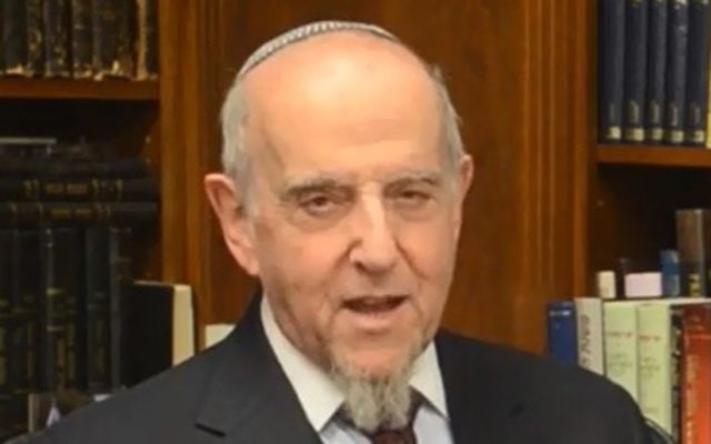 Le rabbin Haskel Lookstein (Crédit : capture d'écran YouTube)