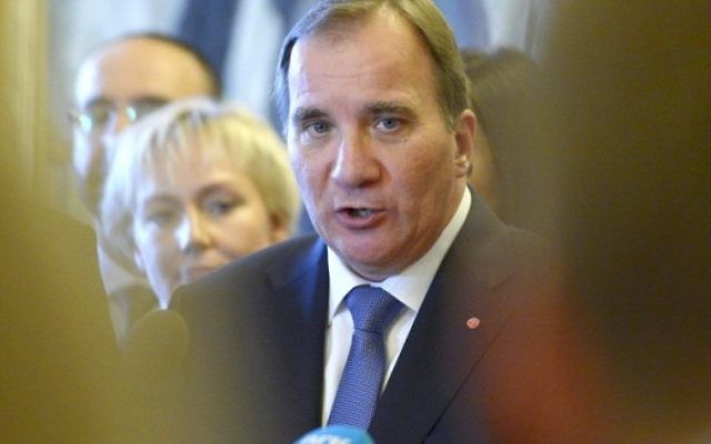 Stefan Lofven (Crédit : AFP/TT NEWS AGENCY/JANERIK HENRIKSSON) Stefan Lofven (Crédit : AFP/TT NEWS AGENCY/JANERIK HENRIKSSON)