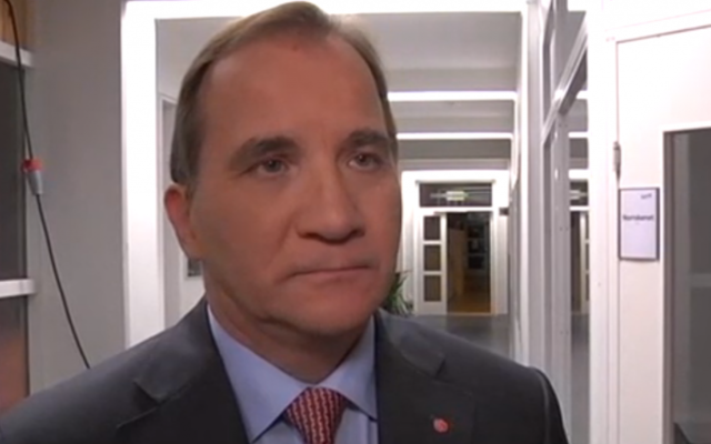 Capture d’écran Stefan Lofven (Crédit : capture d'écran Expressen.se)