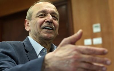Le secrétaire général de l'OLP, Yasser Abed Rabbo, le 16 octobre 2014  (Crédit : AFP/Abbas Momani)