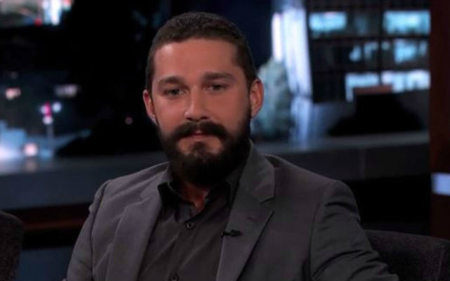 Shia LeBeouf dans l'émission de Jimmy Kimmel,en octobre 2014. (Crédit : capture d'écran YouTube)