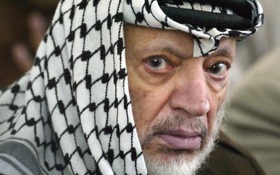 Yasser Arafat (Crédit : Thomas Coex/AFP)