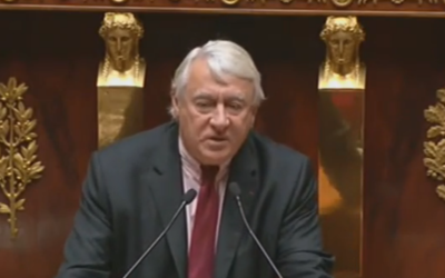 Claude Goasguen, député maire du XVIe arrondissement de Paris, le 28 avril 2008. (Crédit : capture d'écran LCP)
