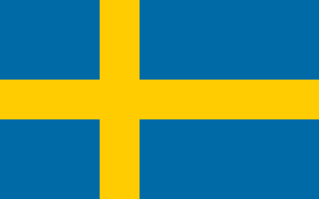 Drapeau du royaume de Suède (Crédit : domaine public/Wikimedia communs) Drapeau du royaume de Suède (Crédit : domaine public/Wikimedia communs)