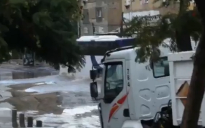 Inondations à Tel Aviv (Capture d'écran : Ynet)