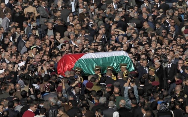 Enterrement de Ziad Abou Eïn à Ramallah - 11 décembre 2014 AFP PHOTO / AHMAD GHARABLI Enterrement de Ziad Abou Eïn à Ramallah - 11 décembre 2014 AFP PHOTO / AHMAD GHARABLI