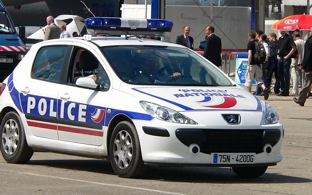 Illustration d'une voiture de police française (Crédit : David Monniaux/Wikimedia communs/CC BY SA 3.0)
