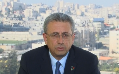 Mustafa Barghouti, le 19 novembre 2014. (Crédit : capture d’écran/BBC)