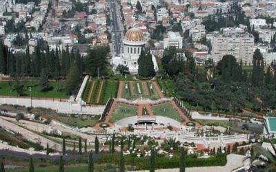Les jardins de Bahaï, à Haïfa.  (Crédit : Shmuel Bar-Am)