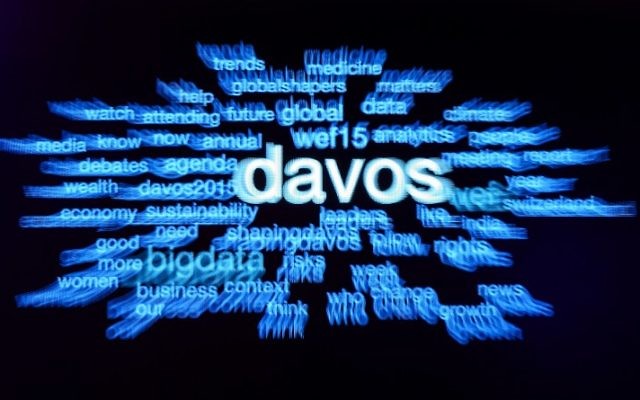 Logo du Forum économique mondial de Davos - édition 2015 (Crédit : AFP)