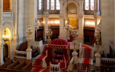 L'intérieur de la synagogue de la rue de la Victoire à Paris (Crédit : capture d'écran http://www.lavictoire.org)