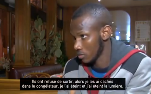 Capture d’écran Lassana Bathily (Crédit : capture d'écran I-Télé) Capture d’écran Lassana Bathily (Crédit : capture d'écran I-Télé)