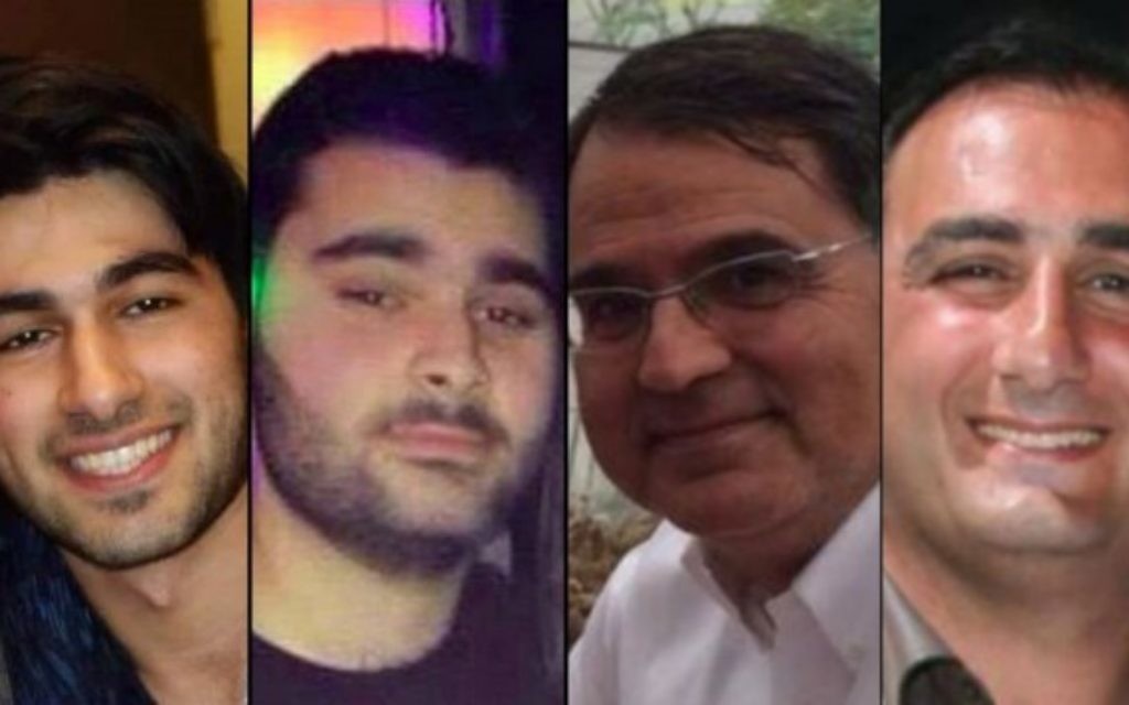 Les quatre victimes de l'Hyper Cacher, de gauche à droite : Yoav Hattab, Yohan Cohen, Francois-Michel Saada, Philippe Braham. (Crédit : autorisation) Les quatre victimes de l'Hyper Cacher, de gauche à droite : Yoav Hattab, Yohan Cohen, Francois-Michel Saada, Philippe Braham. (Crédit : autorisation)