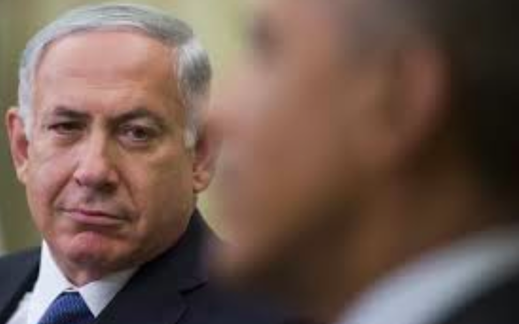 Le Premier ministre Benjamin Netanyahu et le président américain Barack Obama à Washington, en 2014. (Crédit : Flash90) Le Premier ministre Benjamin Netanyahu et le président américain Barack Obama à Washington, en 2014. (Crédit : Flash90)