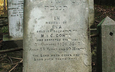 Pierre tombale dans le cimetière de Dunedin en Nouvelle-Zélande (Crédit : Wikimedia Commons/CC BY-SA 3.0)