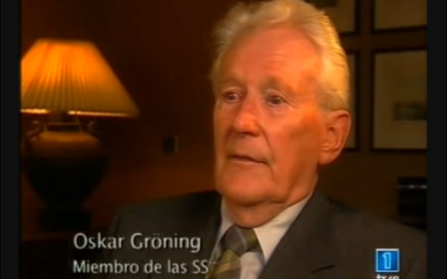 Oskar Gröning ( Crédit : Capture YouTube/TVE) Oskar Gröning ( Crédit : Capture YouTube/TVE)