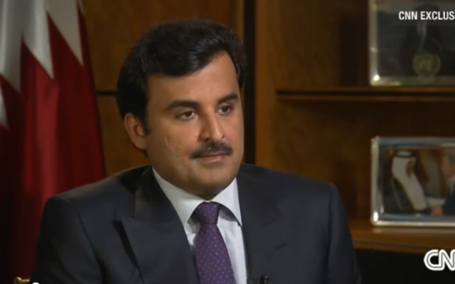 Sheik Tamim Ben Hamad Al-Thani (Crédit : Capture d'écran YouTube/CNN)