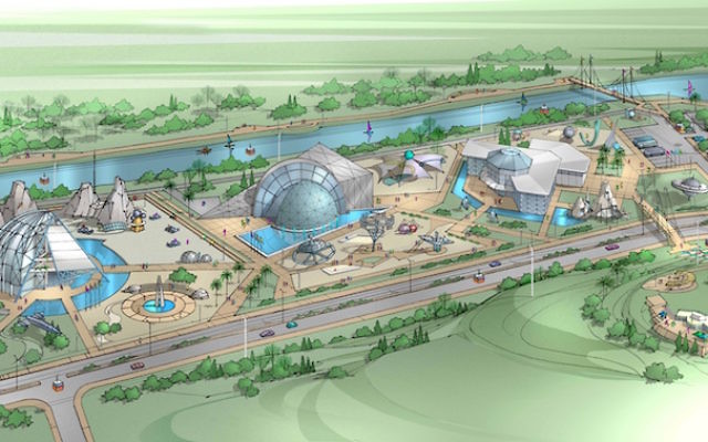 L'interprétation d'un artiste du futur parc aérospatial d'Ashdod (Crédit : Autorisation) L'interprétation d'un artiste du futur parc aérospatial d'Ashdod (Crédit : Autorisation)