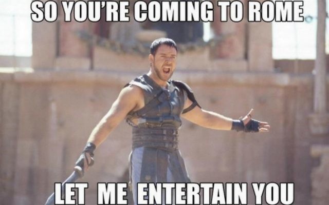 Alors comme ça vous venez à Rome, laissez-moi vous divertir (Crédit : (Twitter/@Cathy_Crawley) Alors comme ça vous venez à Rome, laissez-moi vous divertir (Crédit : (Twitter/@Cathy_Crawley)