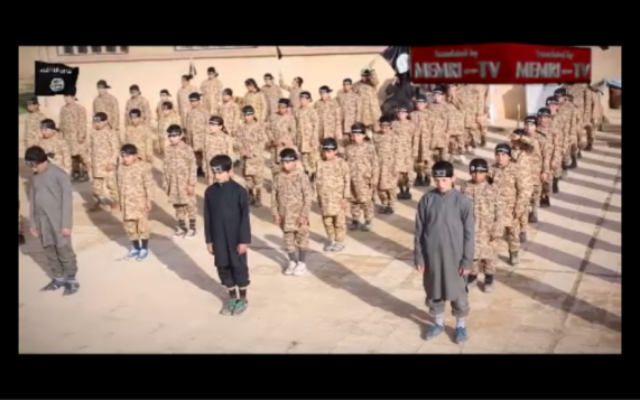 The Islamic State released a video on Feb. 22, 2015 showing the 'Farouq Institue for (Jihadi) Cubs,' a training camp for the next generation of the IS. (Screen capture)