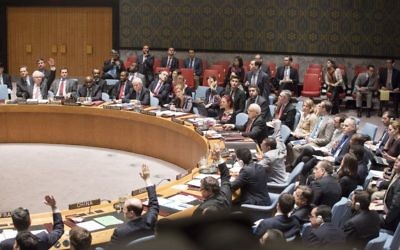 Le Conseil de sécurité de l'ONU se prononce sur une résolution en faveur d'un Etat palestinien, le 30 décembre 2014. La résolution a été rejetée. (Crédit : ONU/Evan Schneider) Le Conseil de sécurité de l'ONU se prononce sur une résolution en faveur d'un Etat palestinien, le 30 décembre 2014. La résolution a été rejetée. (Crédit : ONU/Evan Schneider)