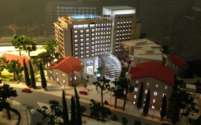 Une maquette du complexe d'appartement et hotelier d'Isrotel (Crédit : Autorisation) Une maquette du complexe d'appartement et hotelier d'Isrotel (Crédit : Autorisation)