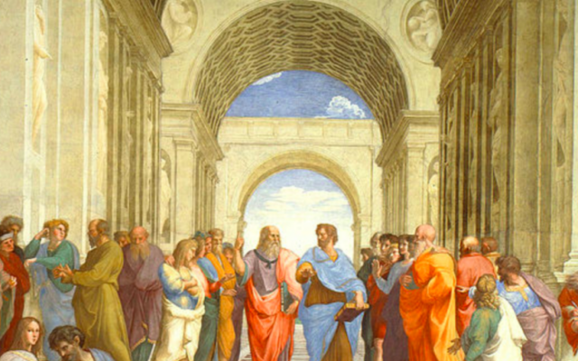L'école d'Athènes représentée par Rafael (Crédit : Gemeinfrei/Domaine public)