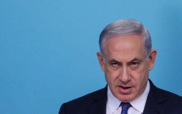 Benjamin Netanyahu - 1er avril 2015 (Crédit : Alex Kolomoisky, Pool) Benjamin Netanyahu - 1er avril 2015 (Crédit : Alex Kolomoisky, Pool)