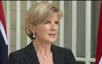 La Ministre australienne des Affaires étrangères Julie Bishop (Capture d'écran: YouTube / TVN)