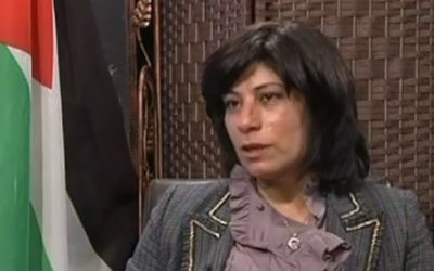 Khalida Jarrar, membre du FPLP (Crédit : Capture d'écran YouTube)