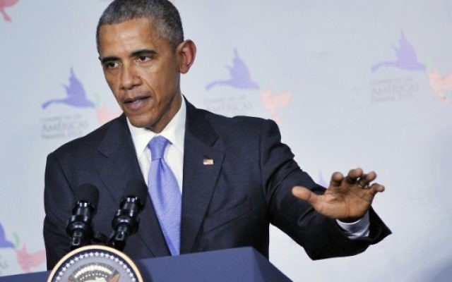 Le président américain Barack Obama lors d'une conférence de presse au Sommet des Amériques, le 11 avril 2015 à Panama City (Crédit photo: AFP PHOTO / MANDEL NGAN) Le président américain Barack Obama lors d'une conférence de presse au Sommet des Amériques, le 11 avril 2015 à Panama City (Crédit photo: AFP PHOTO / MANDEL NGAN)