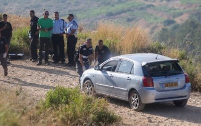 La scène après une attaque à l'implantation de Dolev, le 19 juin (Crédit : Flash90)