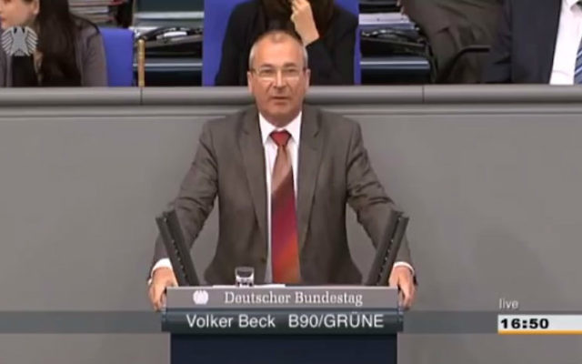 Le député écologiste Volker Beck (Crédit : Capture d'écran YouTube)