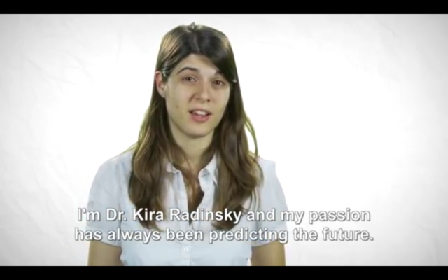 Capture d'écran : vidéo YouTube "Predicting the Future - Kira Radinsky Technion Alumna"