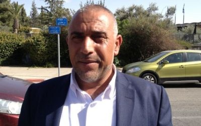 Le député Taleb Abou Arar de la Liste arabe unie à Jérusalem, le 29 mars 2015. (Crédit photo: Elhanan Miller/Times of Israel)