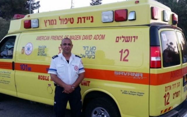 L'ambulancier arabo-israélien du Magen David Adom Ziad Dawiyat (Photo: Autorisation / MDA)