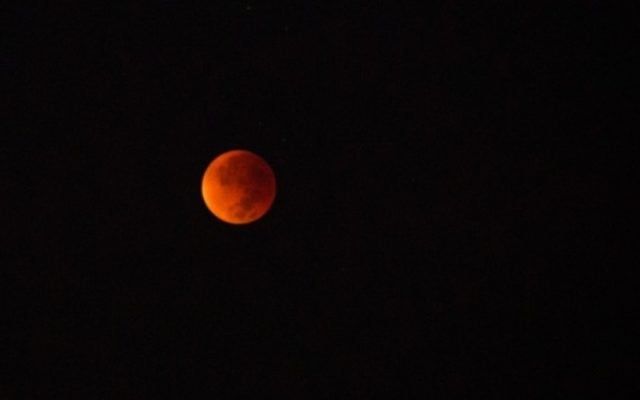 Photo d'une éclipse lunaire totale combinée avec une super lune à Tel-Aviv, Israël, le 28 septembre 2015 (Crédit : Miriam Alster / Flash90) Photo d'une éclipse lunaire totale combinée avec une super lune à Tel-Aviv, Israël, le 28 septembre 2015 (Crédit : Miriam Alster / Flash90)