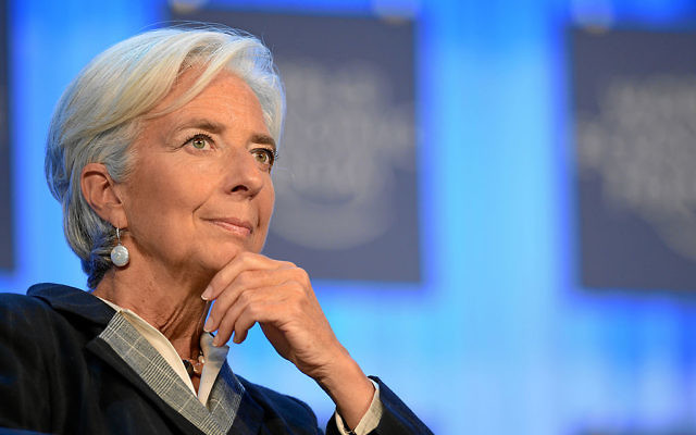 Christine Lagarde, présidente du FMI, au forum économique mondial à Davos en Suisse, le 25 janvier 2013 (Crédit : World Economic Forum from Cologny, Switzerland/CC-SA 2.0) Christine Lagarde, présidente du FMI, au forum économique mondial à Davos en Suisse, le 25 janvier 2013 (Crédit : World Economic Forum from Cologny, Switzerland/CC-SA 2.0)