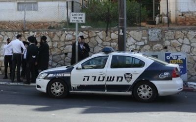 Une voiture de la police israélienne. Illustration. (Crédit : Flash90)