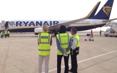 Vol inaugural de la compagnie aérienne Ryanair à Eilat (Crédit: ministère du Tourisme israélien)