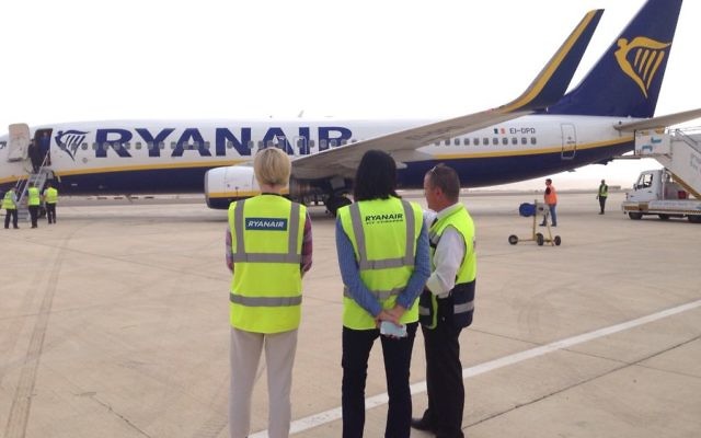 Vol inaugural de la compagnie aérienne Ryanair à Eilat (Crédit: ministère du Tourisme israélien)