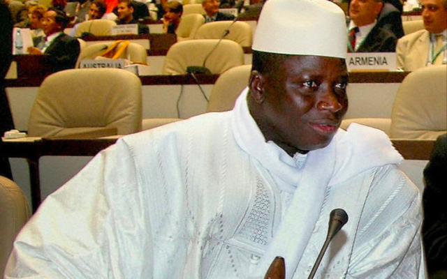 Yahya Jammeh, le 24 septembre 2006 (Crédit : Wikimedia commons/CC BY-SA 3.0) Yahya Jammeh, le 24 septembre 2006 (Crédit : Wikimedia commons/CC BY-SA 3.0)