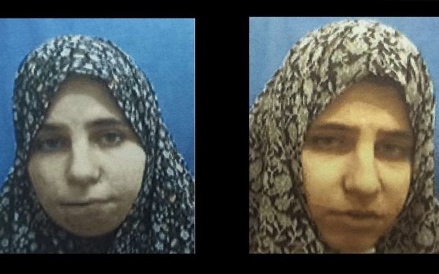 Diana Hawila (à gauche), et Nadia Hawila (à droite), deux sœurs jumelles de la ville palestinienne de Tulkarem, qui ont été arrêtées par les forces de sécurité israéliennes en décembre 2015 pour avoir fabriqué des bombes artisanales et d'autres dispositifs explosifs pour les utiliser dans des attaques terroristes, selon le service de sécurité du Shin Bet le 25 janvier, 2016 (Crédit : Shin Bet) Diana Hawila (à gauche), et Nadia Hawila (à droite), deux sœurs jumelles de la ville palestinienne de Tulkarem, qui ont été arrêtées par les forces de sécurité israéliennes en décembre 2015 pour avoir fabriqué des bombes artisanales et d'autres dispositifs explosifs pour les utiliser dans des attaques terroristes, selon le service de sécurité du Shin Bet le 25 janvier, 2016 (Crédit : Shin Bet)