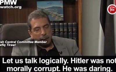 Tawfik Tirawi, dans une interview diffusée sur Maan, le samedi 16 janvier 2016 (Crédit : Capture d'écran YouTube)