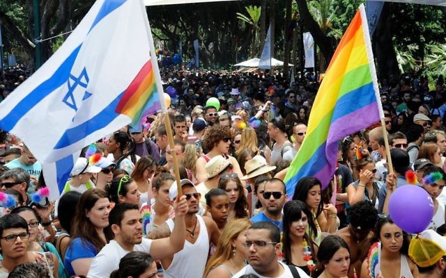 La gay pride à Tel Aviv (Crédit : CC BY-SA 2.0/Marche des fiertés de Tel-Aviv-Jaffa en 2012/U.S. Embassy Tel Aviv) La gay pride à Tel Aviv (Crédit : CC BY-SA 2.0/Marche des fiertés de Tel-Aviv-Jaffa en 2012/U.S. Embassy Tel Aviv)