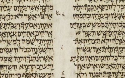 Texte du codex d'Alep (autorisation de Matti Friedman)