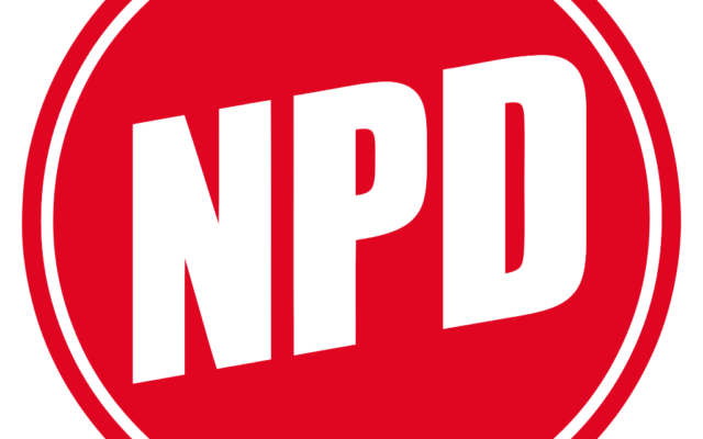 Logo du Parti national démocratique d'Allemagne (NPD) utilisé depuis 2013 (Crédit : Wikimedia) Logo du Parti national démocratique d'Allemagne (NPD) utilisé depuis 2013 (Crédit : Wikimedia)