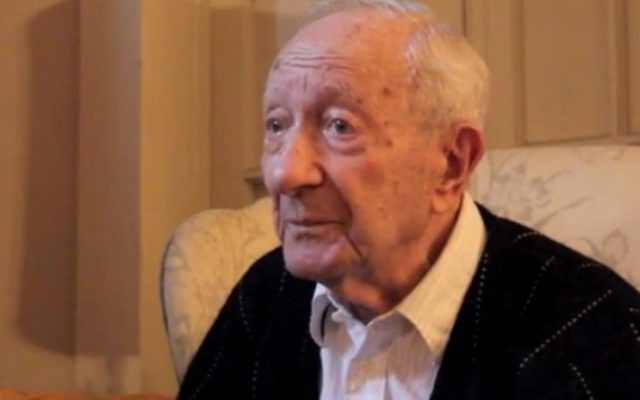 Le survivant de la Shoah Joseph Sher en 2011. (Crédit : capture d'écran Vimeo) Le survivant de la Shoah Joseph Sher en 2011. (Crédit : capture d'écran Vimeo)