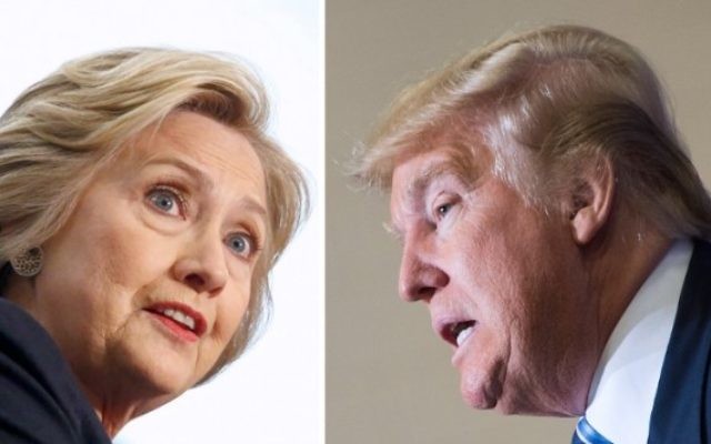 La candidate démocrate à la présidentielle, Hillary Clinton, le 4 avril 2016, et son rival républicain, Donald Trump, le 16 février 2016. (Crédit : AFP) La candidate démocrate à la présidentielle, Hillary Clinton, le 4 avril 2016, et son rival républicain, Donald Trump, le 16 février 2016. (Crédit : AFP)